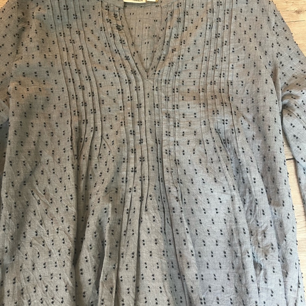 Roller Rabbit Light Blue Patterned Tunic Size Med… - image 2